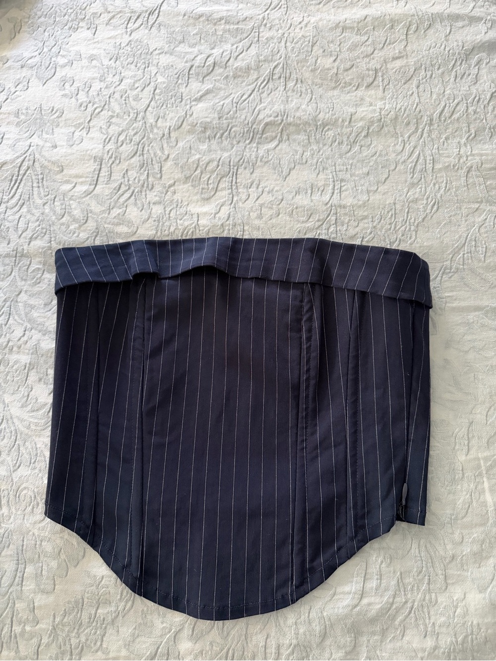 Glassons Navy Pinstripe strapless  Top